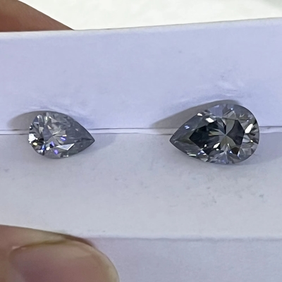 थोक 0.5ct 1ct 2ct ग्रे मोसीनेट हीरा रत्न ग्रे रंग अंडाकार Pear कट ढीली प्राकृतिक moissanite शादी के छल्ले