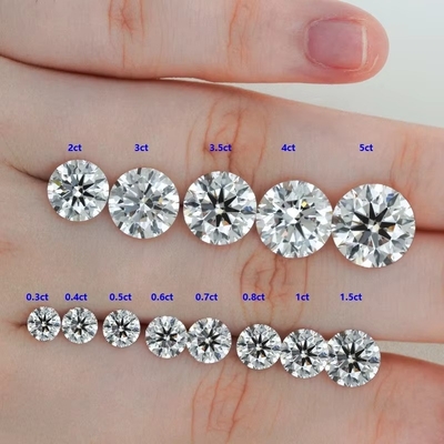 0.5ct 1ct 1.5ct 2ct 3ct सफेद ढीला मोइसानाइट हीरा एचपीएचटी सीवीडी लैब विकसित हीरा