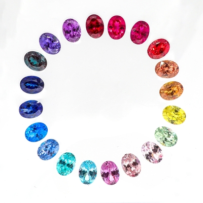 रंगीन 6*8 मिमी अंडाकार कट लैब उगाया हीरा 22 बहु रंग 1.5ct नीलम रूबी पन्ना ढीला रत्न