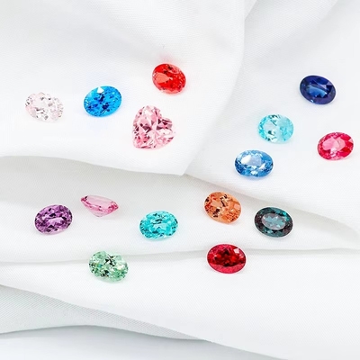 रंगीन 6*8 मिमी अंडाकार कट लैब उगाया हीरा 22 बहु रंग 1.5ct नीलम रूबी पन्ना ढीला रत्न