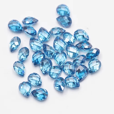 गुलाबी ग्रेनेट हरी सफेद नारंगी नीली रत्न Pear Shape Double Turtle Faceted Cubic Zirconia