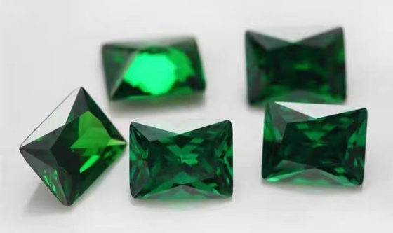 फैक्टरी थोक रत्न रंग मोइसानाइट आयत 3 ए 5 ए ढीला घन Zirconia पत्थर 4ct के लिए Moissanite अंगूठी