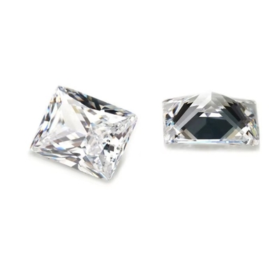 फैक्टरी थोक रत्न रंग मोइसानाइट आयत 3 ए 5 ए ढीला घन Zirconia पत्थर 4ct के लिए Moissanite अंगूठी