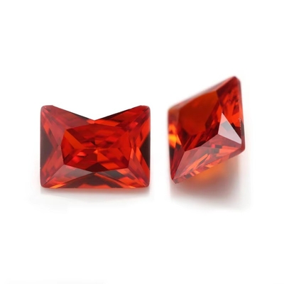 फैक्टरी थोक रत्न रंग मोइसानाइट आयत 3 ए 5 ए ढीला घन Zirconia पत्थर 4ct के लिए Moissanite अंगूठी
