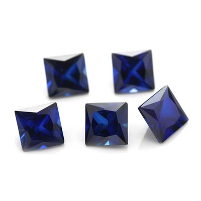 रत्न सिंथेटिक 34# नीलम स्क्वायर 1.5x1.5mm-10x10mm कोरंडम ढीला रत्न के लिए छल्ले vvs moissanite कस्टम लटकन