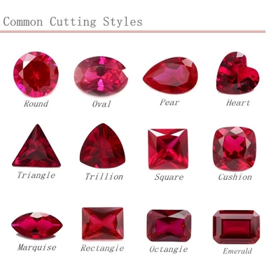 राजकुमारी स्क्वायर कट सिंथेटिक रूबी 5# कॉरंडम ढीला रत्न Moissanite सगाई के लिए छल्ले के लिए