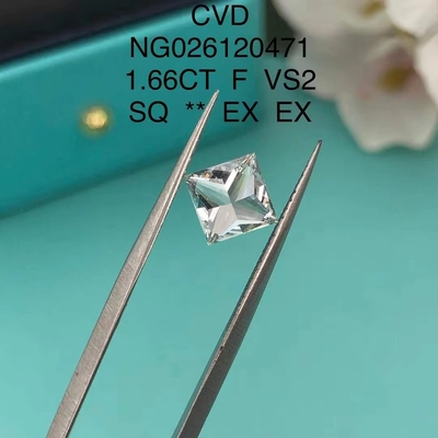 आईजीआई प्रमाण पत्र एनजीआईसी लैब उगाया हीरा राजकुमारी वर्ग कट 1.66ct एफ वीएस 2 ढीला एचपीटी सीवीडी हीरा मोइसानाइट