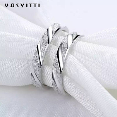 2.11g फेस्टिवल 19mm सॉलिड स्टर्लिंग सिल्वर रिंग्स सिल्वर एनग्रेव्ड रिंग SGS