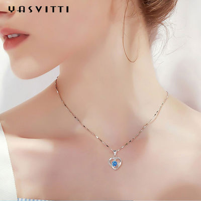 210mm 0.15oz 14k गोल्ड रत्न क्रिस्टल हार महोत्सव सिल्वर हार्ट पेंडेंट ODM