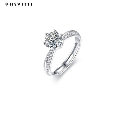 22.1mm 2.52g डायमंड वेडिंग रिंग फेस्टिवल Moissanite Womens Diamond Band Rings
