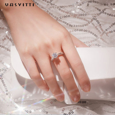22.1mm 2.52g डायमंड वेडिंग रिंग फेस्टिवल Moissanite Womens Diamond Band Rings