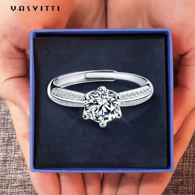 22.1mm 2.52g डायमंड वेडिंग रिंग फेस्टिवल Moissanite Womens Diamond Band Rings