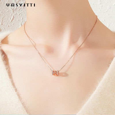 2.64g 40cm जन्मदिन हीरे जड़ित हार हंसली कमर 18k शुद्ध चांदी लटकन