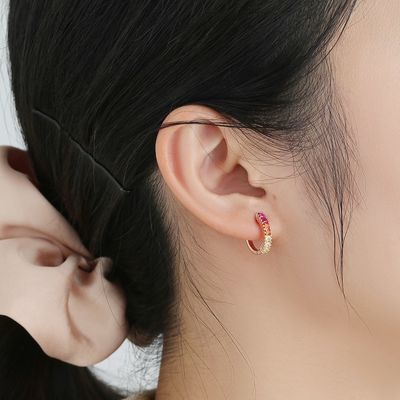 इंद्रधनुष स्टर्लिंग चांदी के आभूषण बालियां