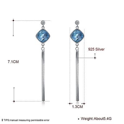 7.1cm 0.19oz स्टर्लिंग सिल्वर ज्वेलरी इयररिंग्स यूनिसेक्स टैसल ड्रॉप ईयररिंग SGS