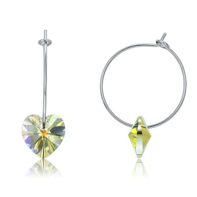 स्वारोवस्की क्रिस्टल के साथ 925 स्टर्लिंग सिल्वर कस्टम हूप बालियां 20 × 10 मिमी